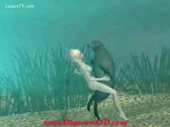 This amusing cartoon shows a seal drilling a cheating wife.